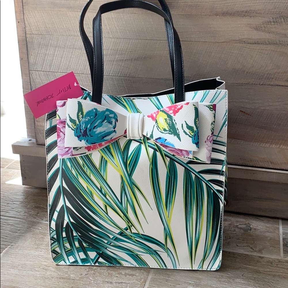 Betsey Johnson floral palm tote